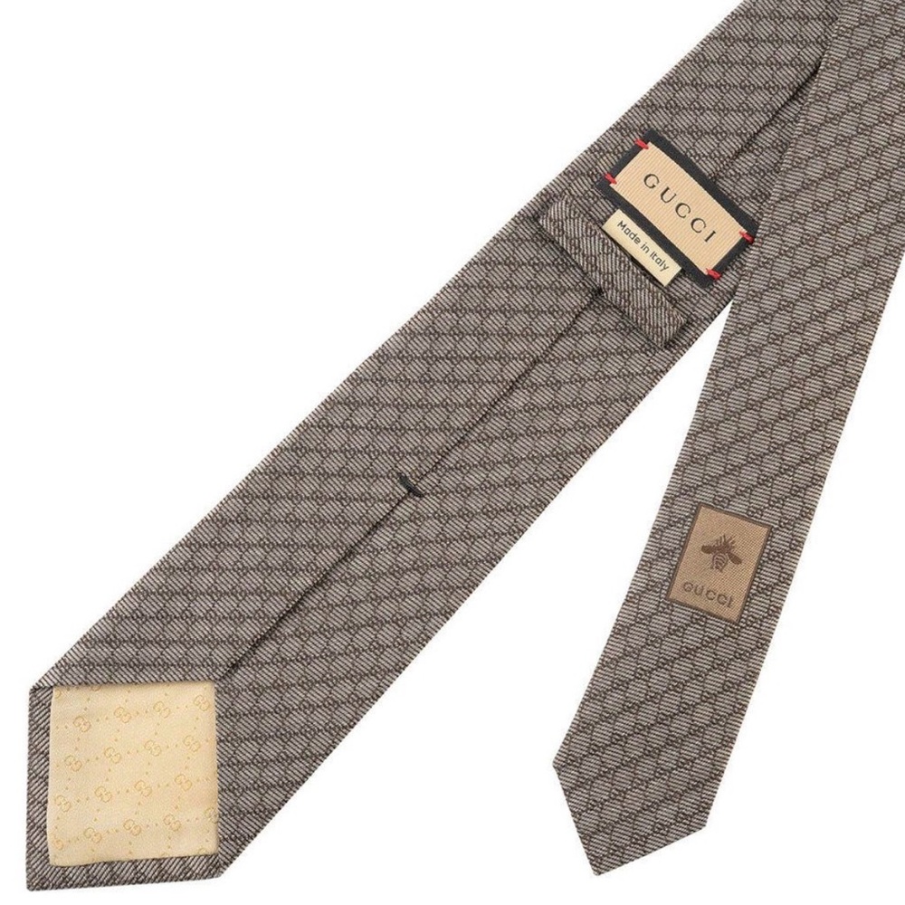 Gucci Brown Textured Silk Tie - Picture 2 of 7